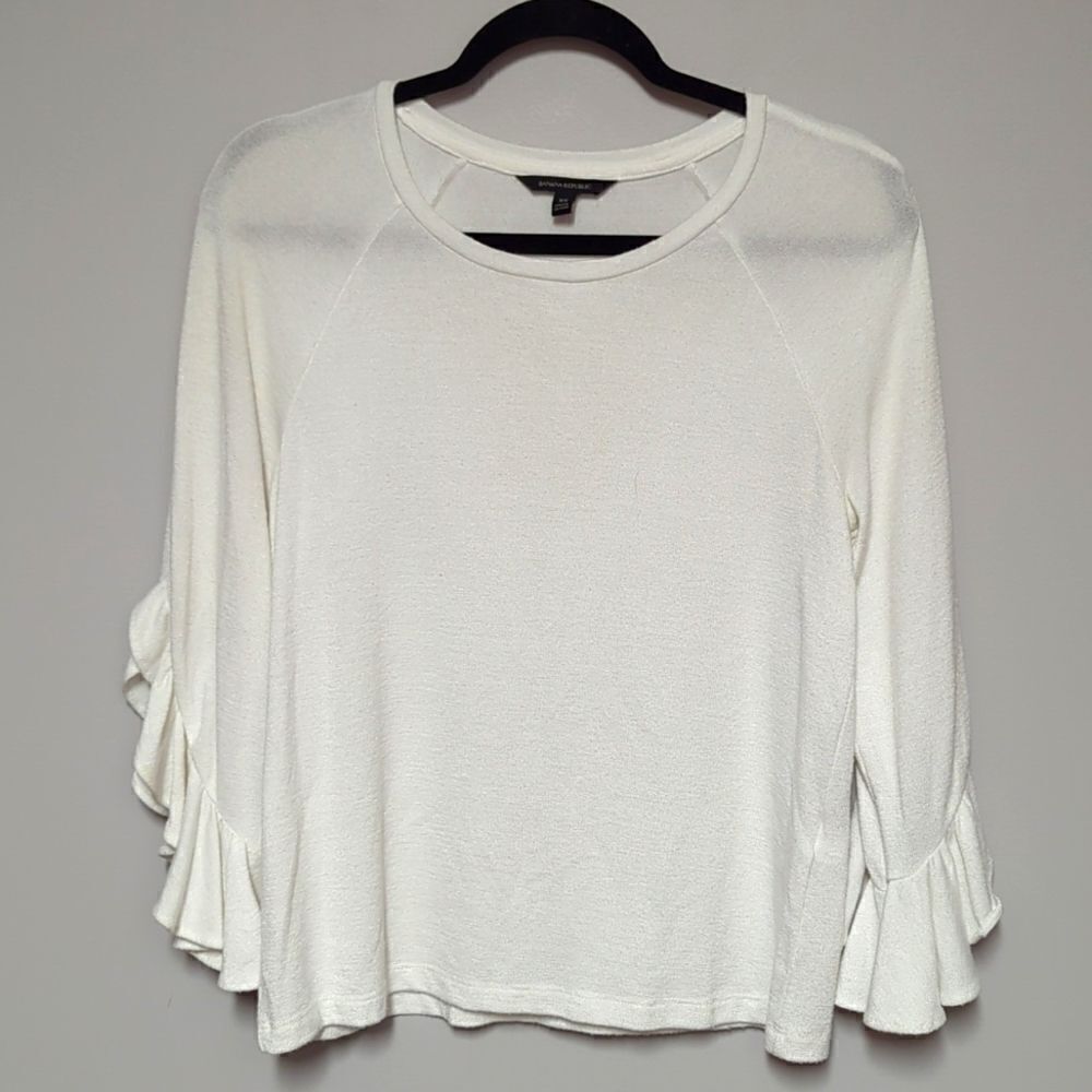 Banana Republic White Long Sleeve Blouse